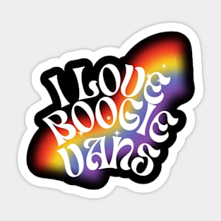 Rainbow Boogie (White Text) Sticker